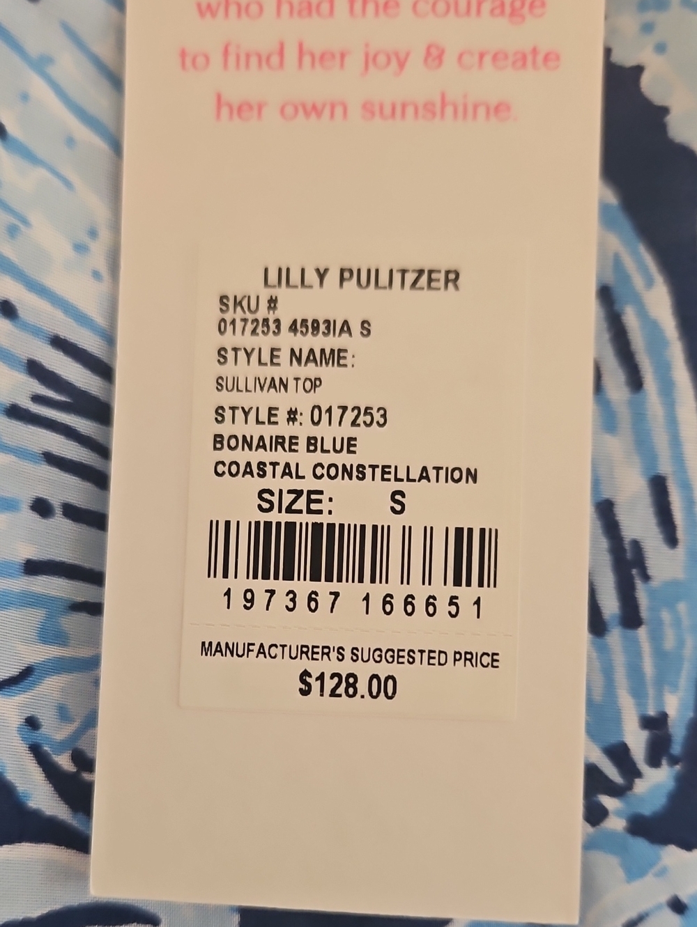 Lilly Pulitzer Coastal Constellation Blue Blouse - Picture 3 of 6